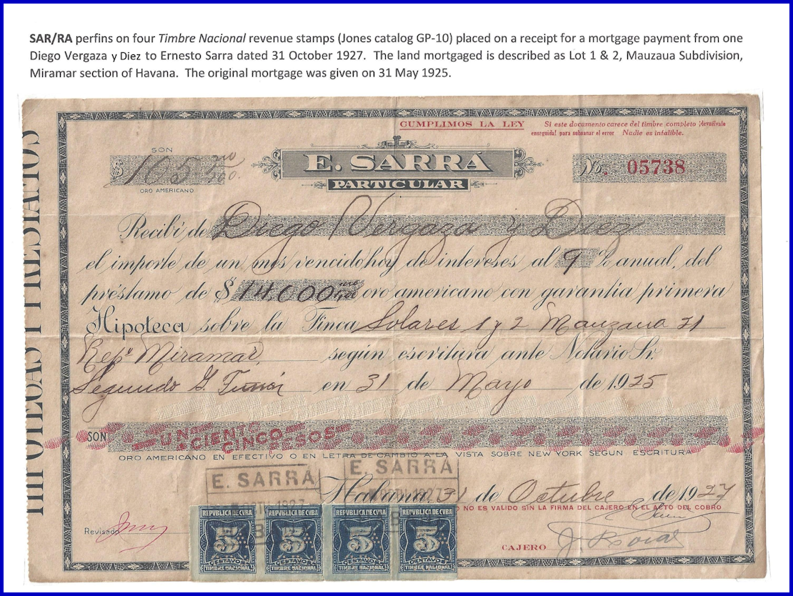 Stamped revenue document